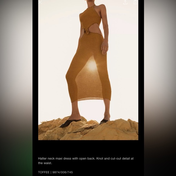 Zara HALTER KNIT CUT OUT DRESS
TOFFEE 0/9874/006/745/02 - Picture 2 of 5